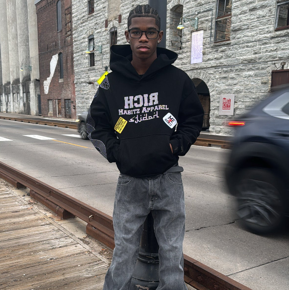 (Black)"ME 4 Habitz" Hoodie