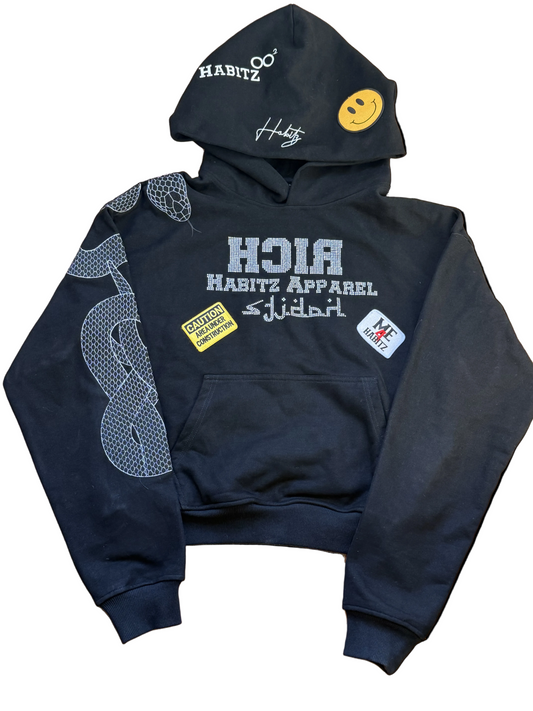 (Black)"ME 4 Habitz" Hoodie